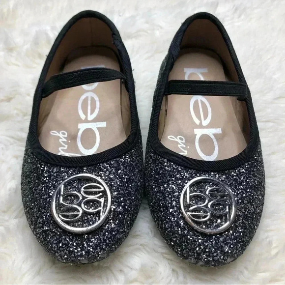 bebe Other - Bebe Toddler Glitter Flats Black Size  8